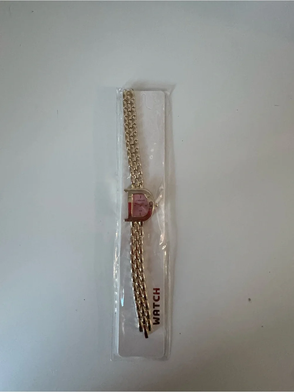 Gold-Tone Pink Dial Women's Bracelet Watch